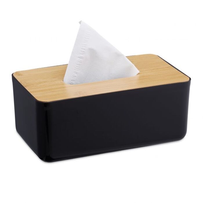 Relaxdays Cosmetic Tissue Box with Wooden Lid