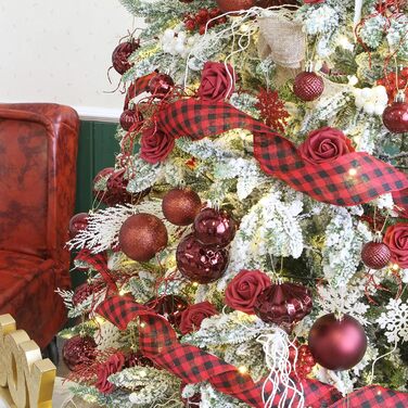 41 штука прикрас для ялинки Sea Team: міцні пластикові кулі з ниткою, 60 мм (блакитний, золотий, червоний), 30 мм