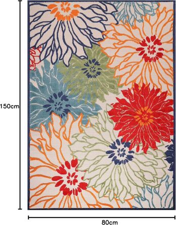 Килимок для дому та вулиці Impression Outdoor - вологостійкий, 80 x 150 см, червоний