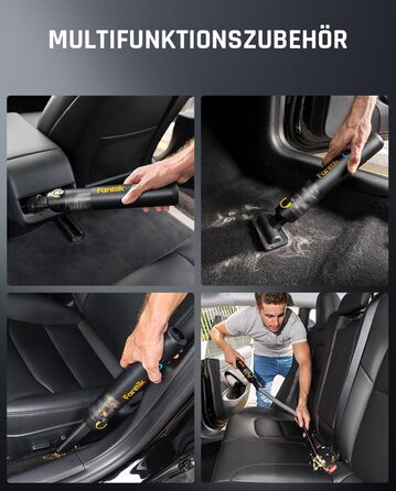Потужний акумуляторний автопилосос Fanttik Slim V8 Apex 19000 Па, 4-в-1 ручний пилосос RobustClean, міні повітряний насос, портативний пилосос для авто, офісу, клавіатури, чорний