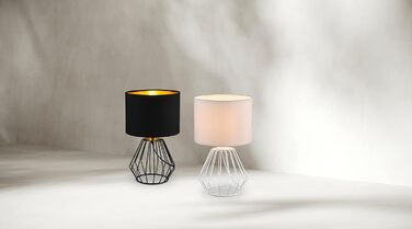 Торшер Reality Leuchten Chuck R50931002: металевий, чорний матовий, з чорним абажуром, цоколь E14, чорний/золотистий