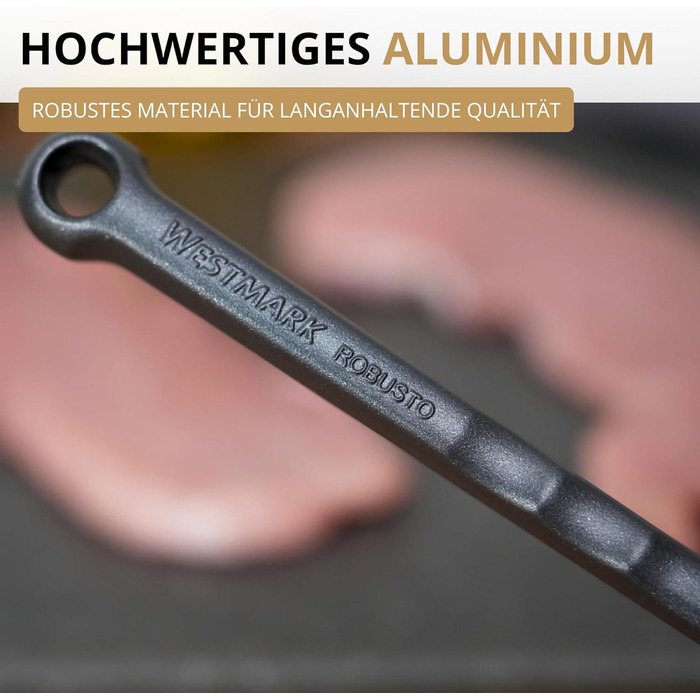 Молоток для м'яса Westmark Robusto Black Edition, алюміній з антипригарним покриттям, 21,5 см, сріблястий