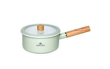 Набір емальованого посуду Gerlach Natur Enamel, пастельно-зелений, 6 предметів