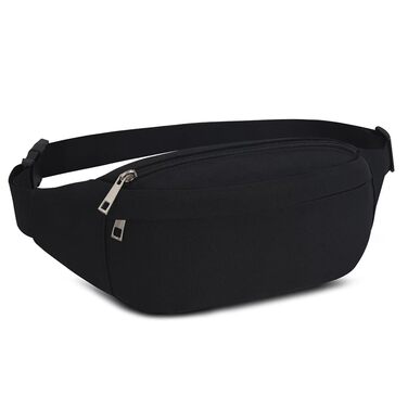 Чоловіча та жіноча поясна сумка на пояс для туризму, фітнесу, велосипеда, активного відпочинку, подорожей, повсякденного використання. Модель D01, чорний колір