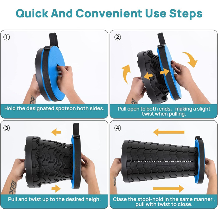 Тeleskopний стільчик, складаний туристичний стільчик для кемпінгу, риболовлі, барбекю та дому