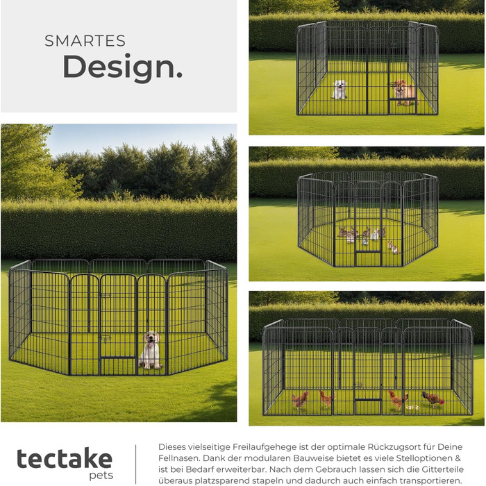 Тектейк вольєр для цуценят, 60 см, 8 грат, чорний - 402502