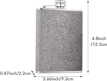 Сталевий флакон 304, 240мл з воронкою - витокозахисний, стильний, портативний набір флаконів для чоловіків та жінок. Сталева фляга для віскі (сріблястий)