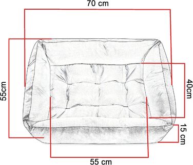 Лежанка для собак SuperKissen24: корзина, диван, лежанка для собак великих, середніх та маленьких порід. Легко миється, розмір M, чорний та сірий колір, льон, 70x55 см (1 шт.)