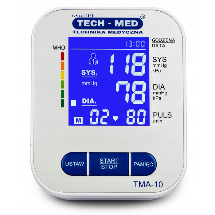 Тонометр на плече TECH-MED TMA-10 з USB-C живленням, індикатором аритмії та чохлом