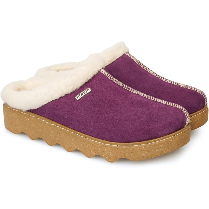 Rohde Foggia-D жіночі тапочки, сліпони, пухнасті, з повсті, тепла модель (39 EU, 59 Brombeere)