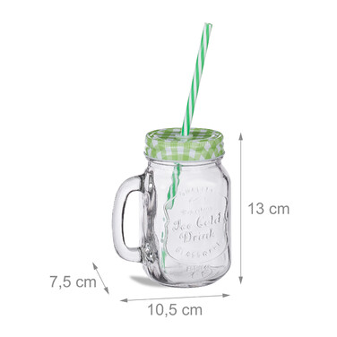 Relaxdays Set of 8 Drinking Glasses with Straws
