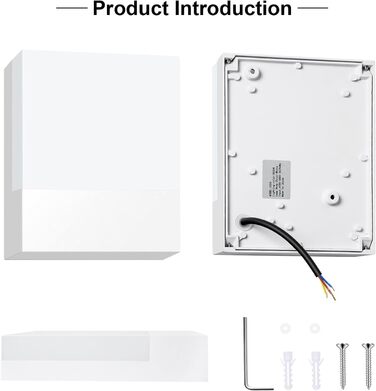 LED вуличні/внутрішні настінні світильники Kingwen 4 шт., 20W, регульований кут розсіювання, тепле біле світло 3000K, IP65, чорний колір