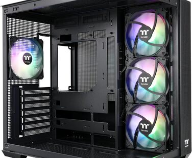 Корпус Thermaltake View 380 TG ARGB Mid-Tower ATX: Двокамерний, з прозорими панелями, 4 x 120mm ARGB вентилятори, USB-C, радіатор до 360mm, чорний