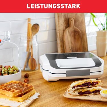 Tefal SW7011 Snack XL Sandwich Maker & Waffle Iron | 2 non-stick platesets | Extra deep shape | Plates are dishwasher safe | Includes recipe booklet | 850W | 27.6 x 23.8 x 9.8 cm Single