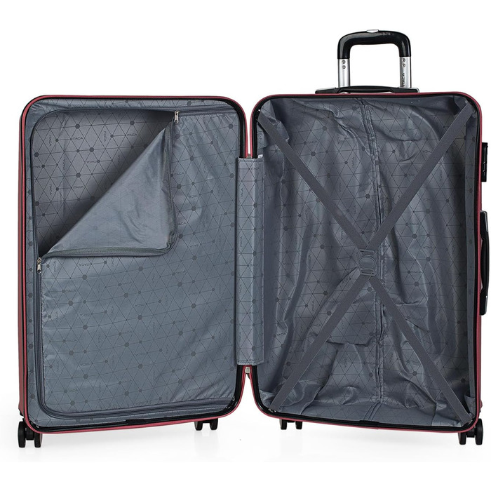 ITACA - Large Suitcase, 4 Wheels, Large Lightweight Suitcase. Rolling Travel Suitcase Large. Large Suitcase for Airplanes, Hard Shell with Checked Lock - Trolley, (Coral Red)