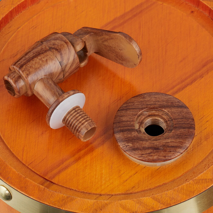 Relaxdays Small Wooden Barrel, 2.2 Liters