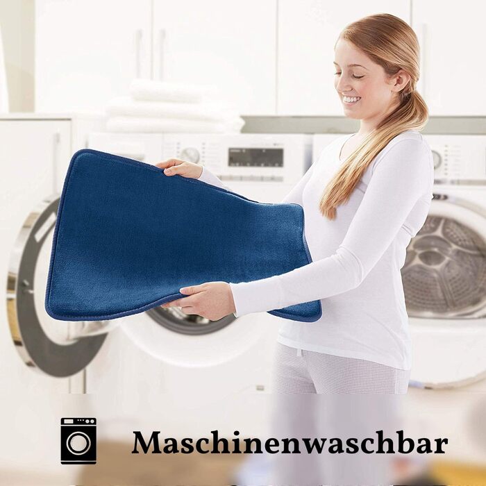 М'який килимок для ванної кімнати Wolke sieben з ефектом пам'яті (Memory Foam), протиковзний та гігроскопічний, синій, 43 x 153 см