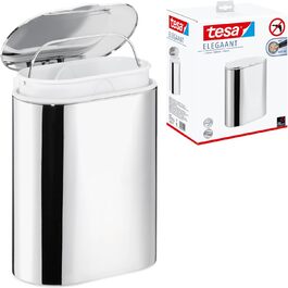 tesa ELEGAANT Cosmetic Containers, elegant design, including adhesive solution, metal, chrome-plated, guaranteed rust-free, 220mm x 260mm x 160mm