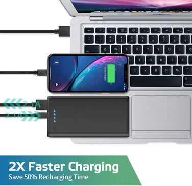 Powerbank MagSafe з LED дисплеєм, 26800mAh, 25W PD, чорний. Бездротова зарядка, USB-C вхід/вихід, сумісний з iPhone 16/15/14/13/12