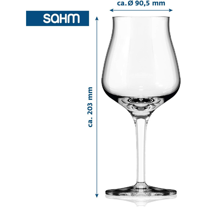 Sahm Beer Glasses Set - 6 pcs - 420ml Beer Sensory Glass - Dishwasher-Safe Beer Glasses - Ideal Gourmet Beer Gift & Craft Beer Glasses