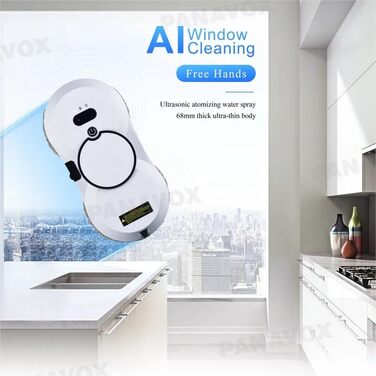 Робот для миття вікон EgerMinds 5600P з автоматичним розпиленням води, електричний очищувач вікон для внутрішнього та зовнішнього використання
