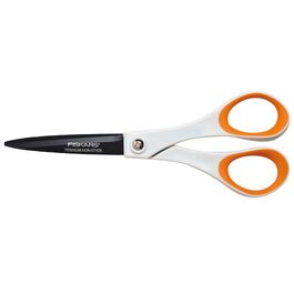 Універсальні ножиці Fiskars з антипригарним покриттям, 21 см, титанове напилення, нержавіюча сталь, біло-помаранчеві, 1004721