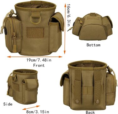 Сумка-мішечок з шнурком для дресирування собак, для полювання, Airsoft, як навчальна сумка для цуценят, ласощів, іграшок для тварин (хакі)