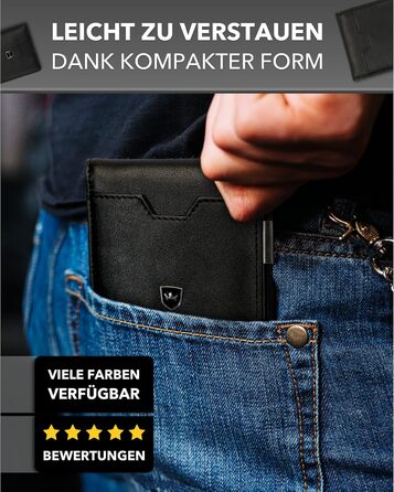 Kronenschein® Slim Wallet with Coin Pocket & RFID Protection | Wallet for Men & Women Small | Cardholder with Money Clip | Mini Wallet | Card Case | Card Wallet | Credit Card Holder