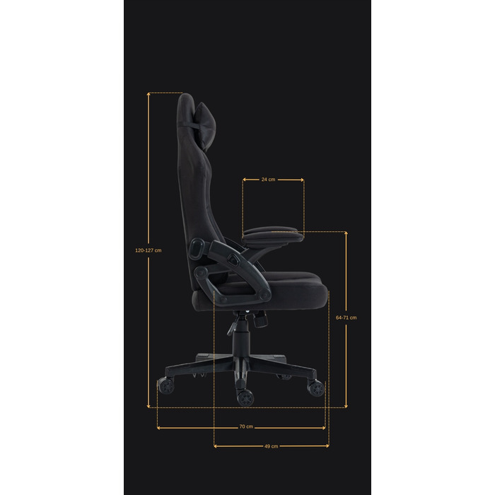 Ігрове крісло Delagear G 414, чорна тканина