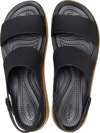 Босоніжки Crocs Brooklyn Low Wedge жіночі, чорні (39 EU)