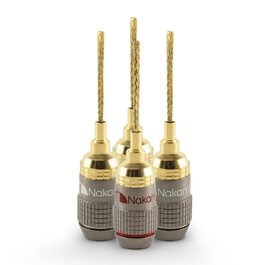 Nakamichi FanLock Excel Serie 24K позолочені бананові штекери 2 мм, 10-18 AWG, 4 мм, для акустичних систем, Hi-Fi аудіо, швидке підключення, 16 шт (8 пар)