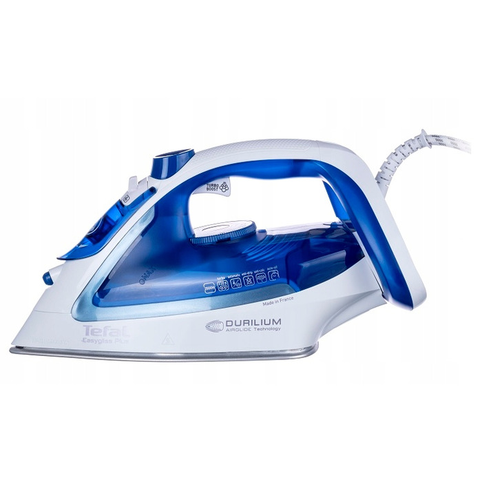 Парова праска Tefal FV5736E0, 2500 Вт, керамічна підошва, синя, 270 мл