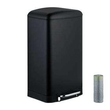 Relaxdays Kitchen Trash Can 30 Liter with Trash Bags