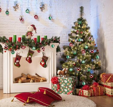 Набір ялинкових прикрас - 30 кульок 6см, пластик, темно-синій та білий, для ялинки