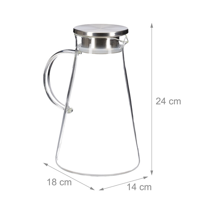 Relaxdays Glass Giraffe with Lid, 1.8 Liter