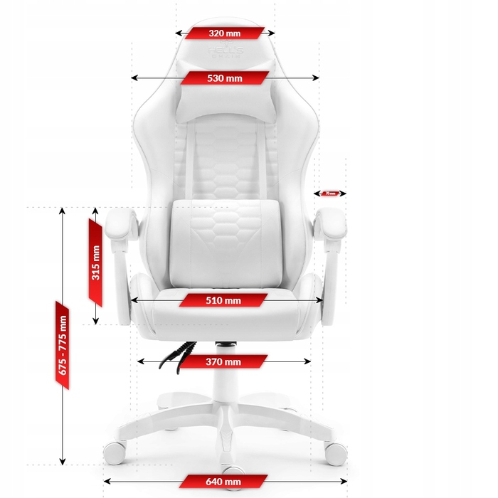 Ігрове крісло Hell's Chair HC-1000 White, біле, штучна шкіра