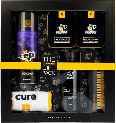 Crep Protect The Ultimate Shoe Care Gift Package – Shoe Protection Spray – Sneaker Cleaner – Quick Cleaning Wipes – Premium Brush and Microfiber Cloths
