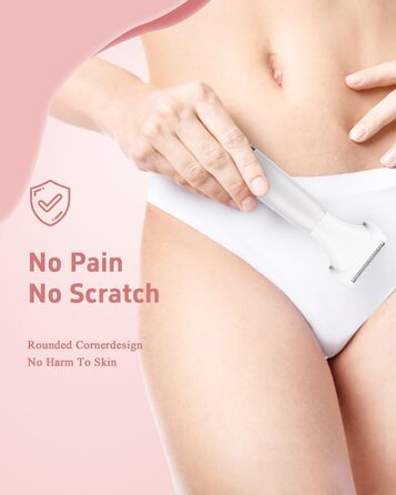 Електричний жіночий гірчак для інтимної зони 5-в-1 - для тіла, бікіні, брів та носа, IPX7, вологостійкий, білий