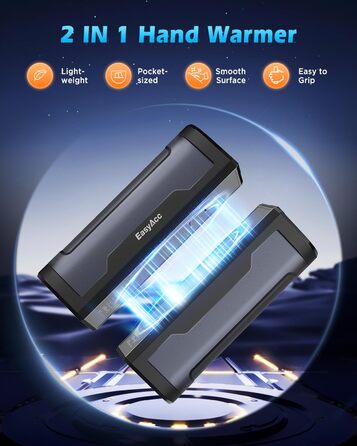 Електричні грілки для рук EasyAcc 10000mAh (2 шт) з LED-дисплеєм - 3 режими нагріву, для кемпінгу, полювання, Рейно