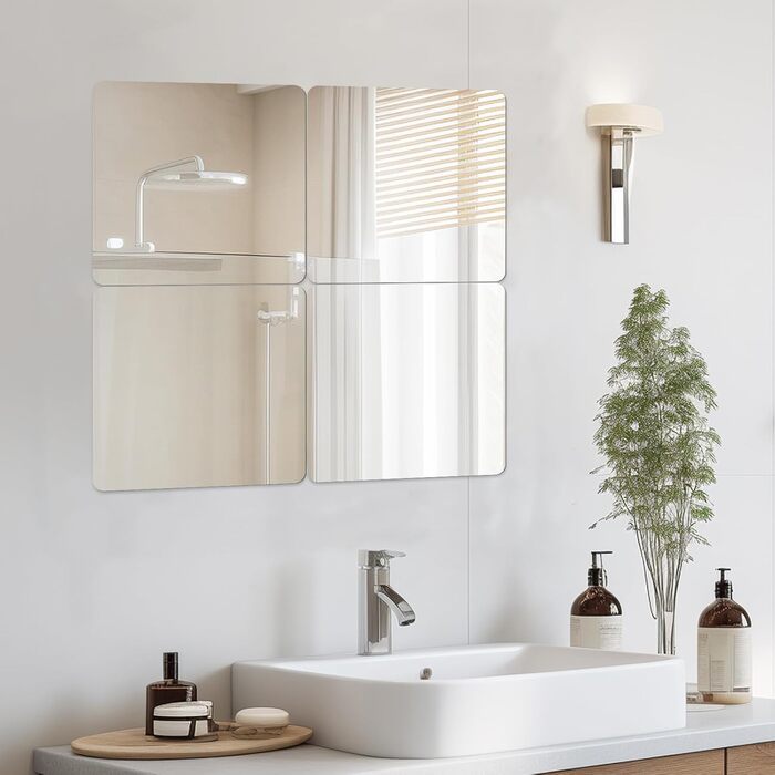 Дзеркала самоклеючі, 30 x 40 см, 6 шт. - гнучкі акрилові дзеркала для стін та шаф