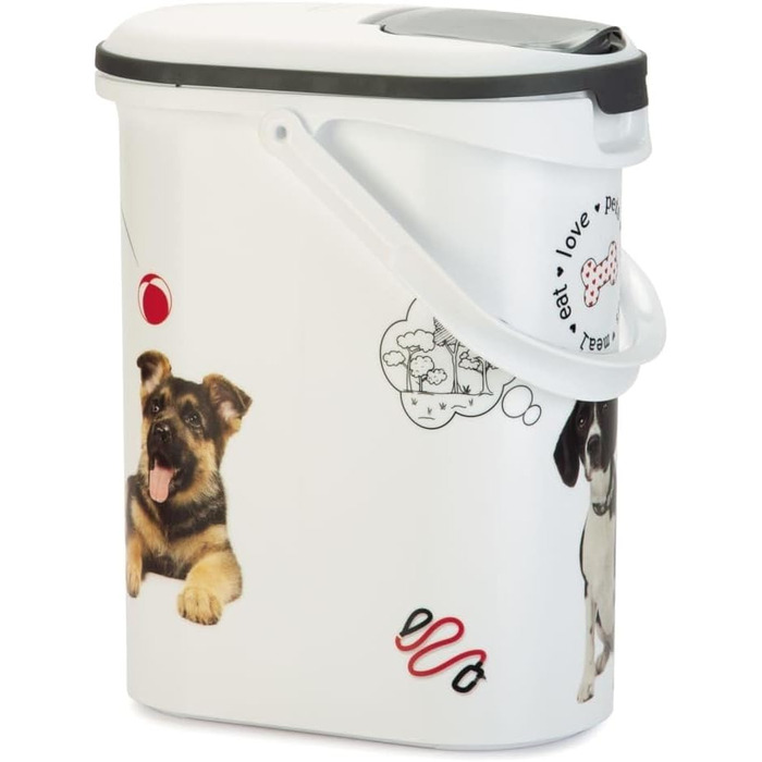 Контейнер для корму для собак Curver Love Pets 10 л – Герметичний, білий, для сухого корму (до 4 кг)