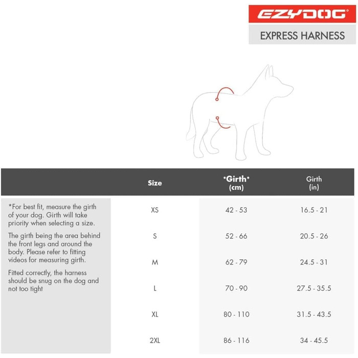 Шлейка для собак EzyDog Express - для маленьких, середніх та великих собак, світловідбиваюча, регульована, з м'якою підкладкою. Ідеально підходить для бігу та їзди на велосипеді (XS, Чорний). XS (42-53 см), Чорний