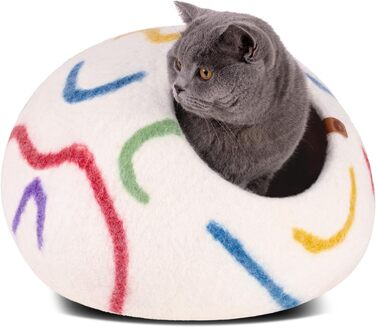 Кішка ліжко MEOWFIA, висока, екологічна, з 100% мериносової вовни, для котів та кошенят (Сірий Хеграу), Tucson Sunset, L