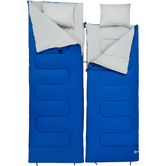 KingCamp Double Sleeping Bag - Winter Adult Sleeping Bag for 2 People with Carry Bag - Outdoor Camping (Blue)