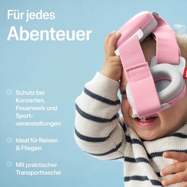 Навушники для захисту слуху Alpine Muffy Baby Klassik - для малюків до 36 місяців, чорний/рожевий