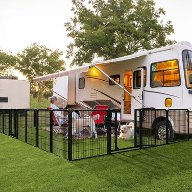 Yaheetech Folding Dog Playpen - 100cm High, 6-Panel, Portable Dog Kennel with Door for Indoor & Outdoor Use - Easy Assembly