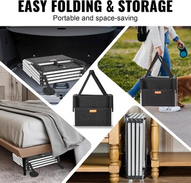 Сходинка для собак VEVOR у автомобіль: 5 сходинок, широка, складна, з антиковзким покриттям, легка алюмінієва, для авто, SUV та вантажівок (61-65 см)