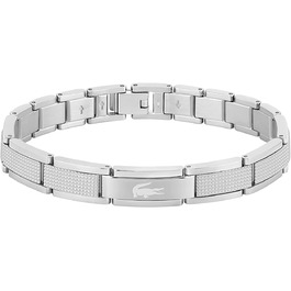 Браслет Lacoste STENCIL для чоловіків з застібкою-кнебелем, з нержавіючої сталі, сріблястого кольору