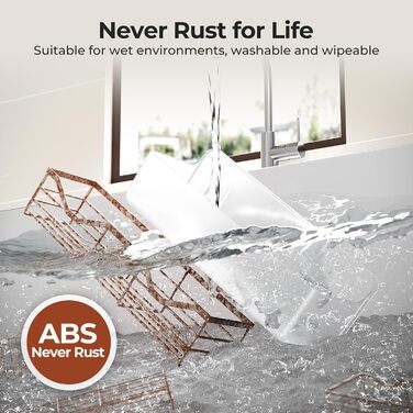 Поличка для душу Orimade без свердління, нержавіюча сталь, 5 шт. - тримач для шампуню, велика місткість, ABS пластик, прозора