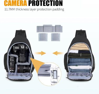 Рюкзак для камери BAIGIO: універсальний фоторюкзак для Sony, Canon, Nikon, DSLR, з водонепроникним покриттям